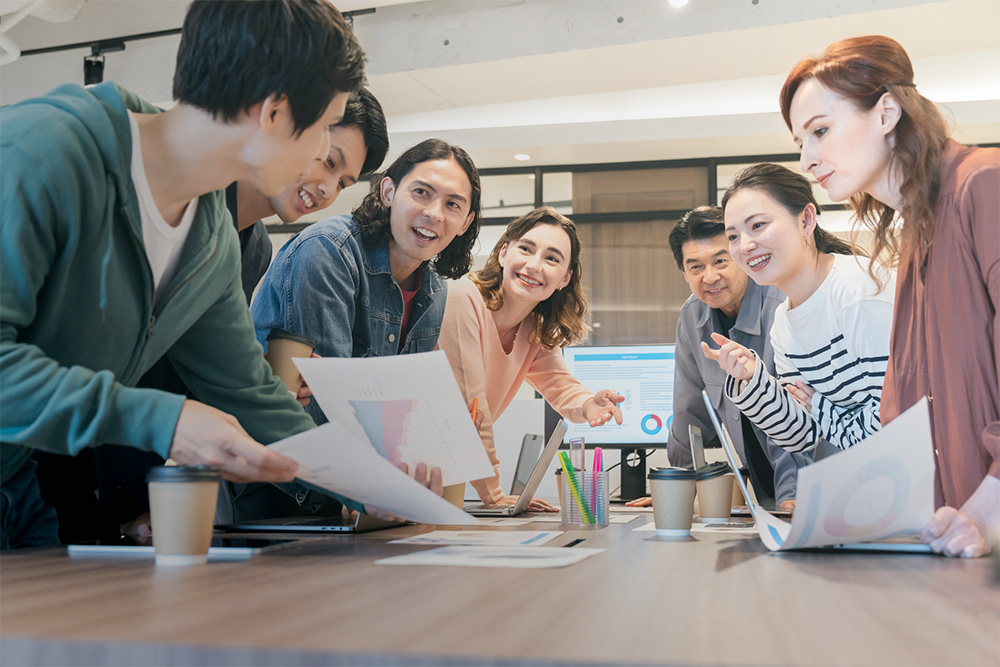 企業のミーティング